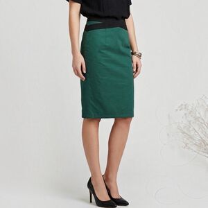 Tulle Straight Pencil Skirt High waist Medium Office Siren Career Green Black